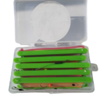 Žiobrinių Inline sistemėlių rinkinys 5vnt. su fosforinėmis avižėlėmis, kabliukas owner penny hook 12nr.