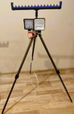 Sukomplektuotas trikojis stovas su  126w ir 48w žibintais stintų žvejybai