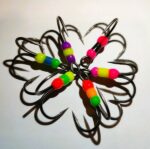 Šviečiantys trišakiai lašišoms 1/0 6vnt